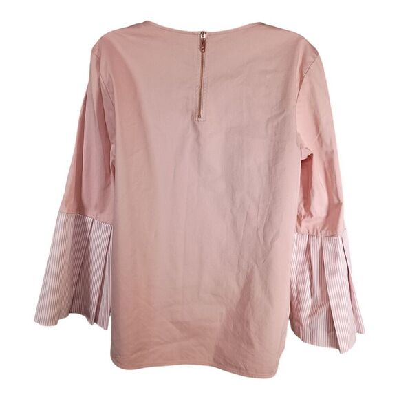 Ted Baker Jesieh Striped Bell Sleeve Cotton Top Pink Women's 4/US 10 - Picture 3 of 7